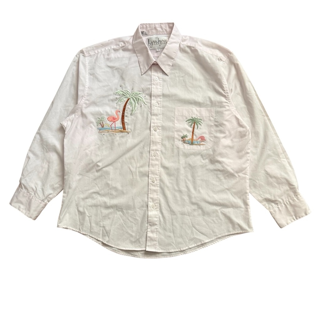 Lysa Jayne Collection Pale Pink Button Down Shirt Womens Size L